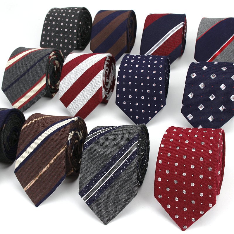 Men'S Formal Wear Bow Ties - Men's Tie Narrow Cotton Striped Necktie