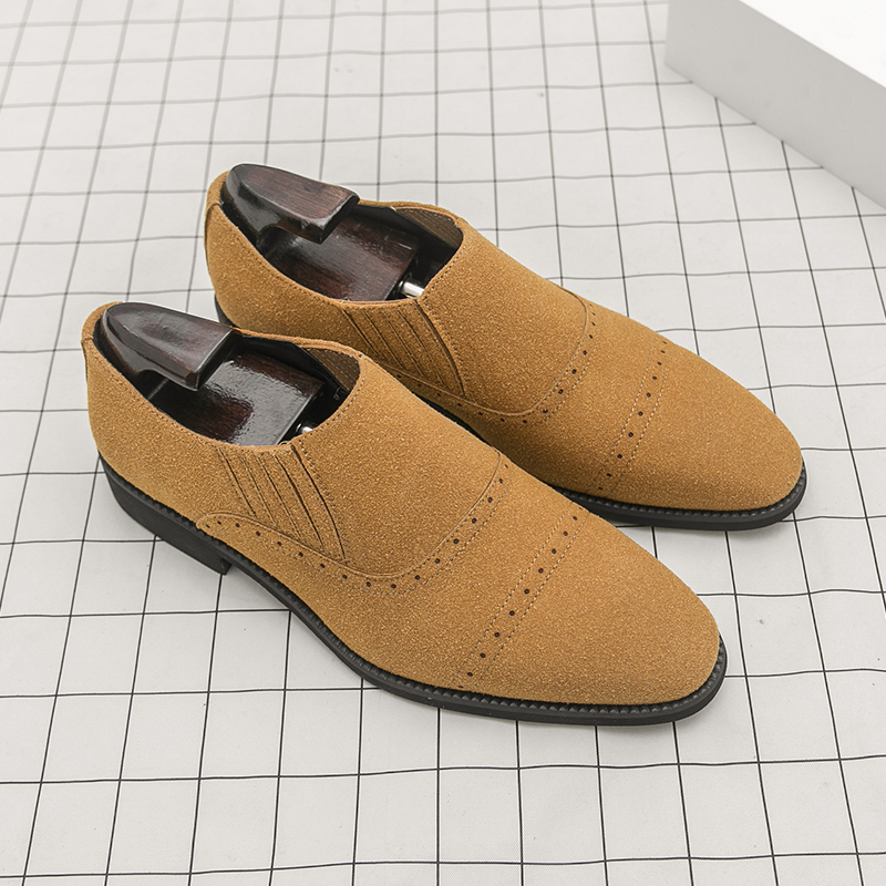 Formal Wear For Men Yellow - Retro Men Loafers Black Yellow Suede