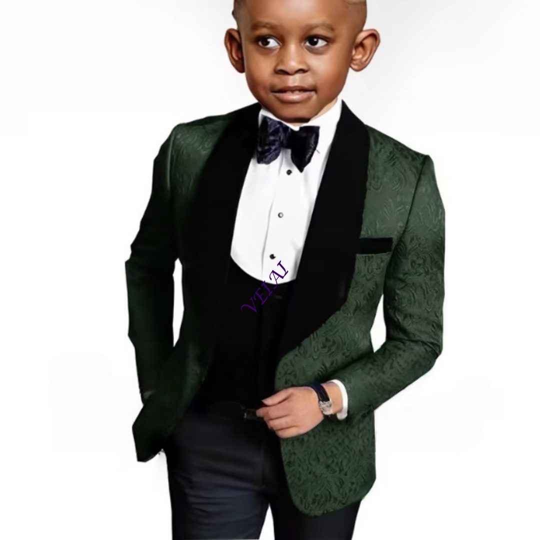 Formal Wear For Men Kids - IFashion Floral Three-piece Boys Suit Wedding