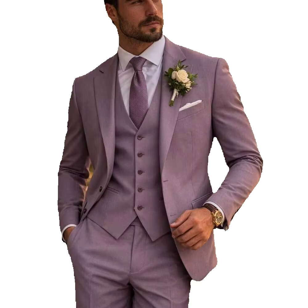 Lavender 3 Piece Men's Suit Li - Men Formal Wear With Blazer review and price
