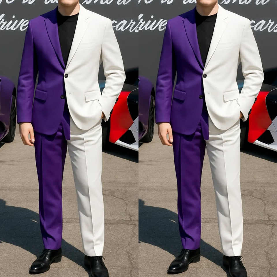 Formal Business Men Tuxedos 2  - Men Formal Wear Purple review and price
