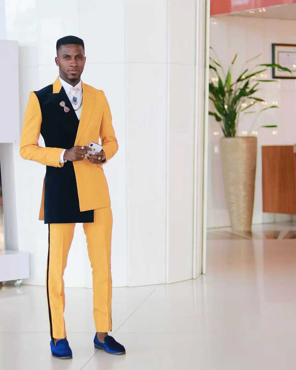 Black Yellow Men Suit Set 2 Pi - Formal Wear For Men Yellow review and price