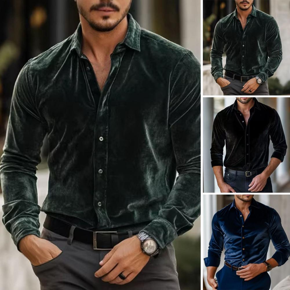 Men Velvet Shirt Men's Velvet  - Men Formal Party Wear Shirt review and price