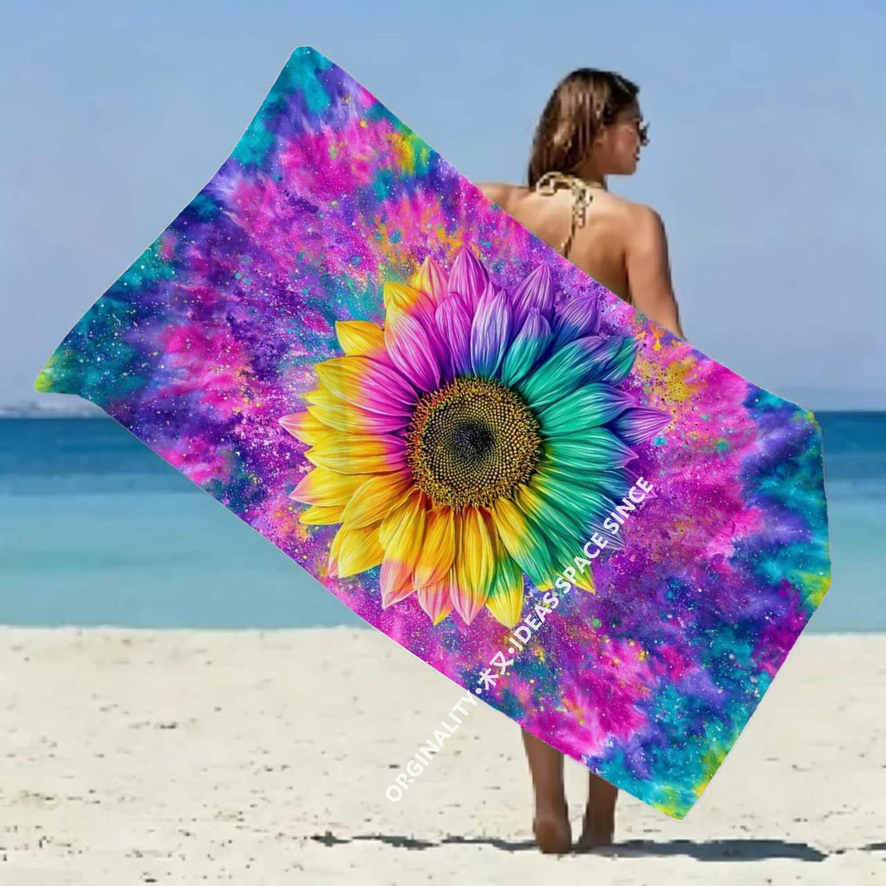 Tie Dye Rainbow Sunflower Beac - Windsor Knot Tie review and price