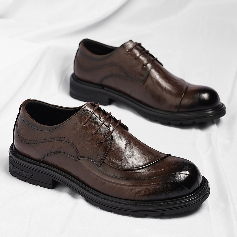 Brown Burnished Genuine Leathe - Men Formal Wear Office review and price