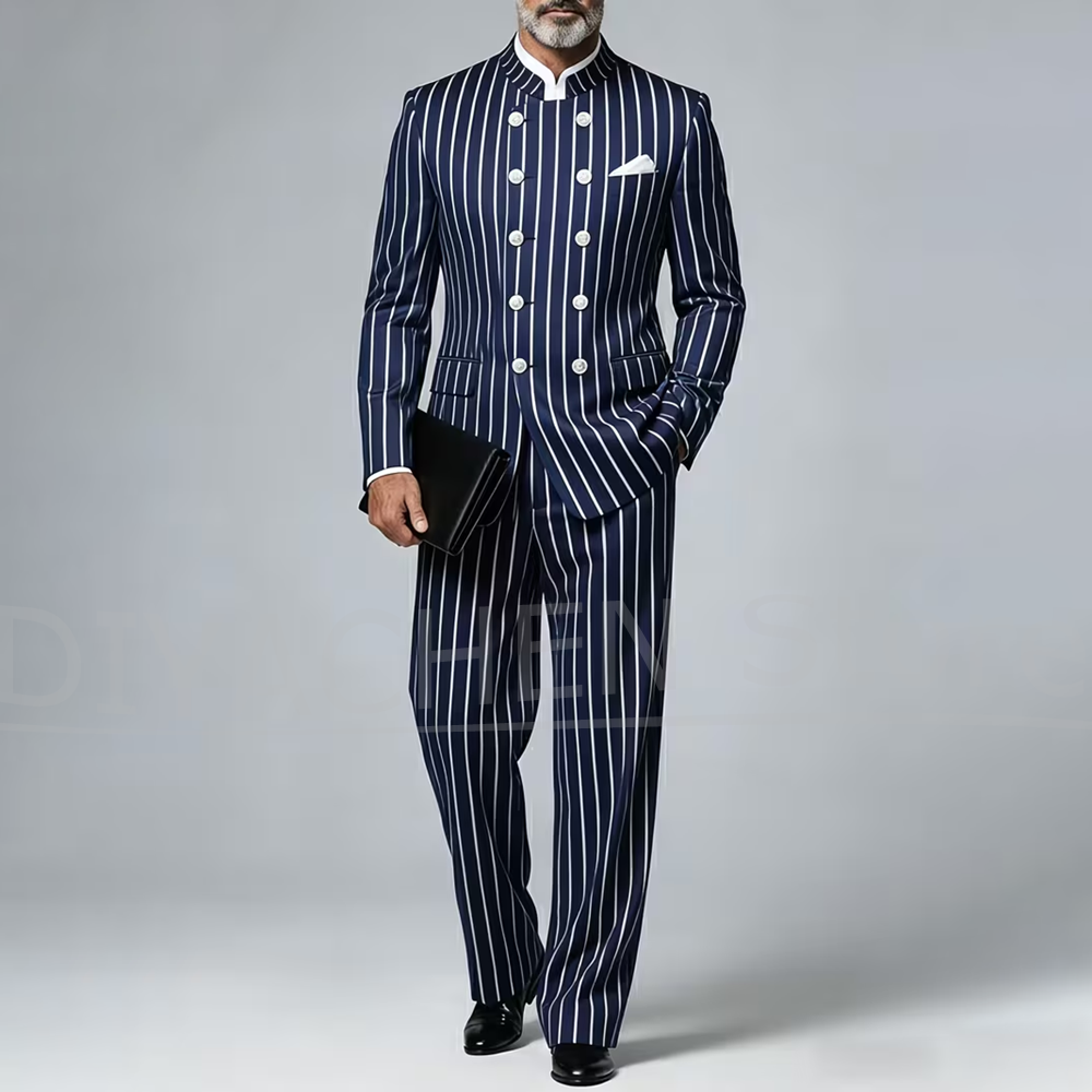 Men Striped Suit 2 Piece Manda - Men Formal Wear With Blazer review and price