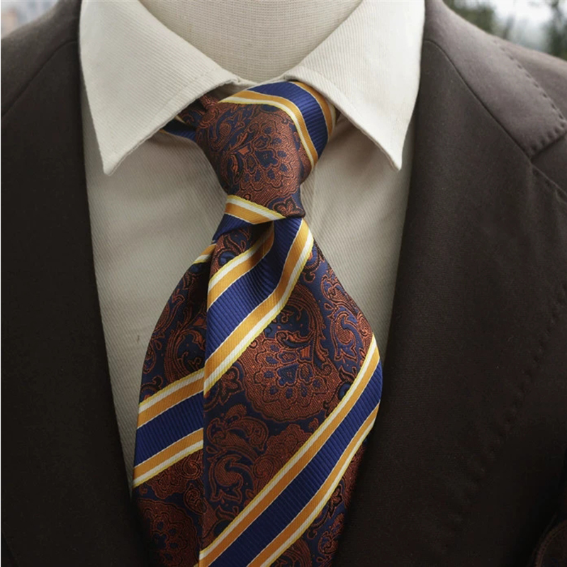 New Trendy Navy Brown Neckties - Men Formal Party Wear Shirt review and price