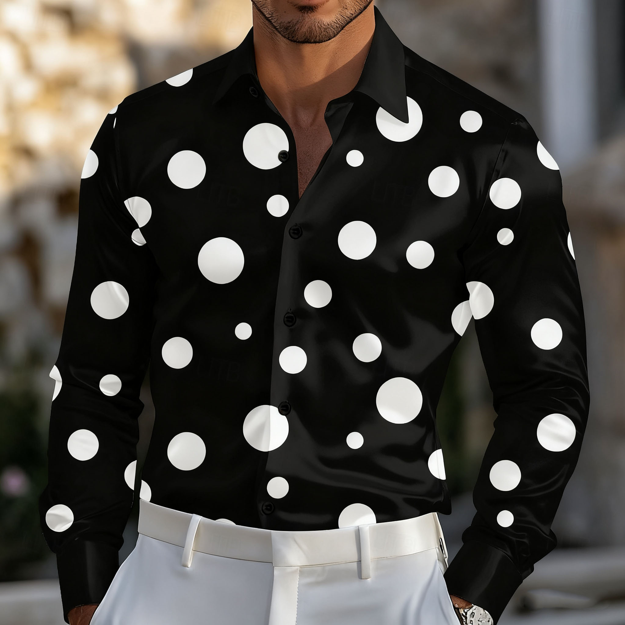 Men's Geometric Polka Dot Shir - Men Formal Party Wear Shirt review and price