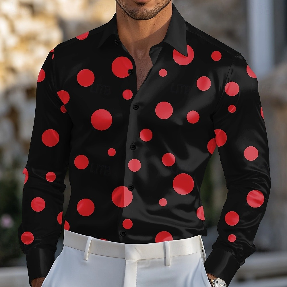 Men's Geometric Polka Dot Shir - Men Formal Party Wear Shirt review and price