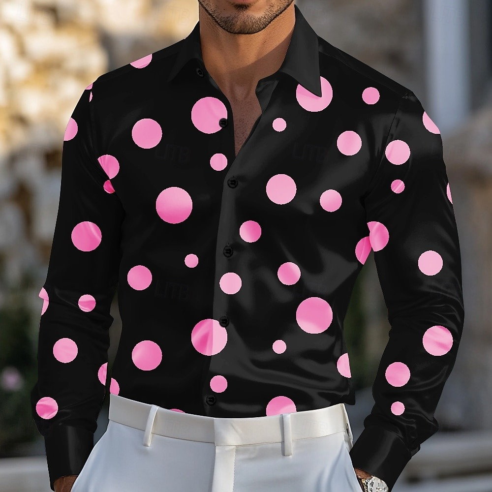 Men's Geometric Polka Dot Shir - Men Formal Party Wear Shirt review and price