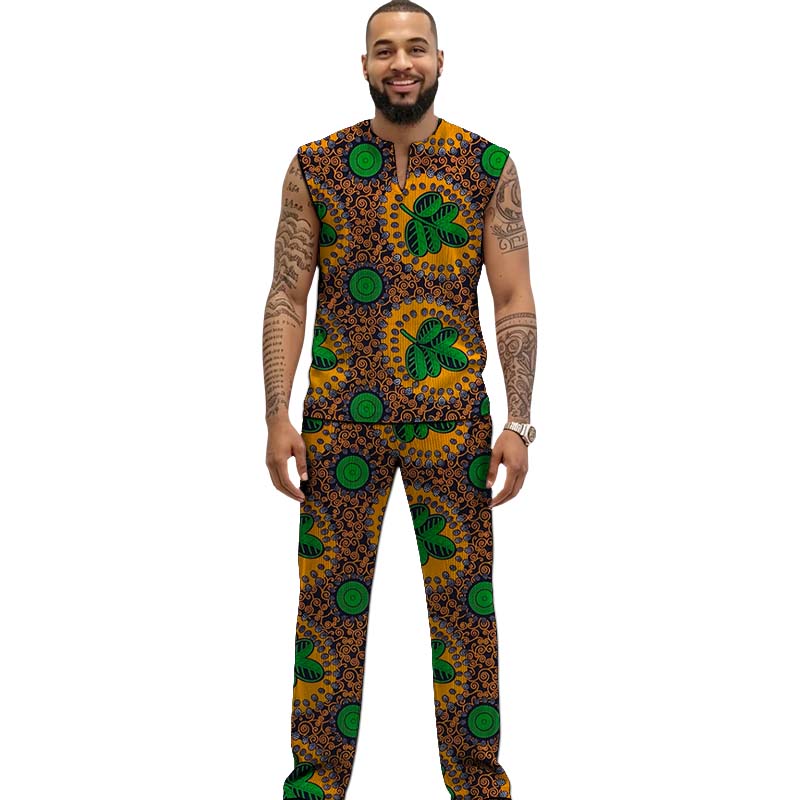 African Print Couture Tank Top - Men Formal Party Wear Outfit review and price