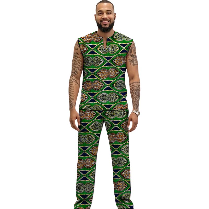 African Print Couture Tank Top - Men Formal Party Wear Outfit review and price