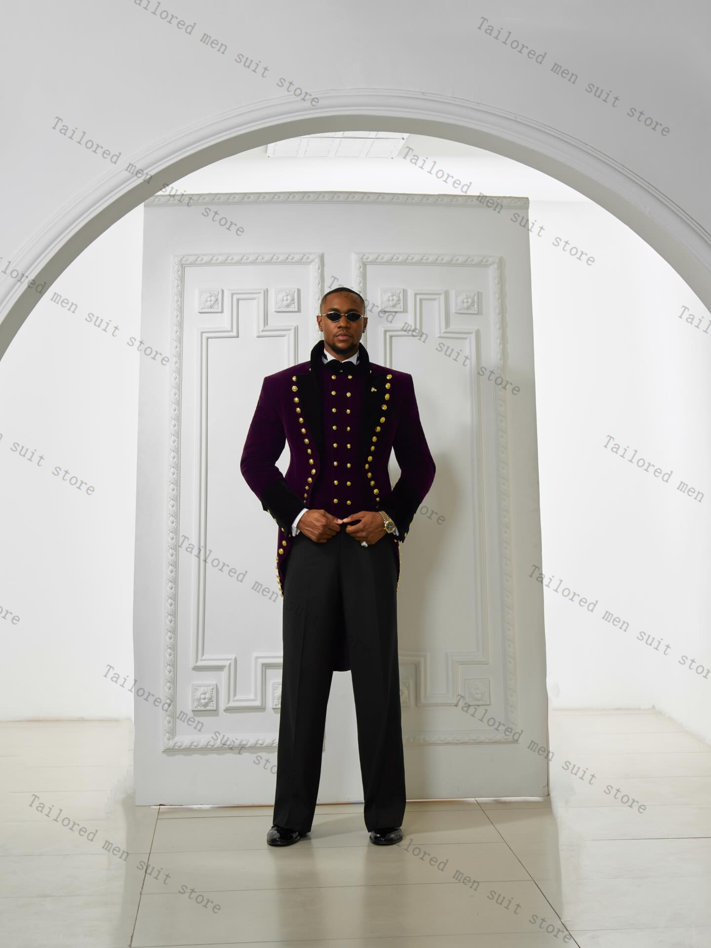 Purple Men Suits Pants Set 2 P - Men Formal Wear Purple review and price